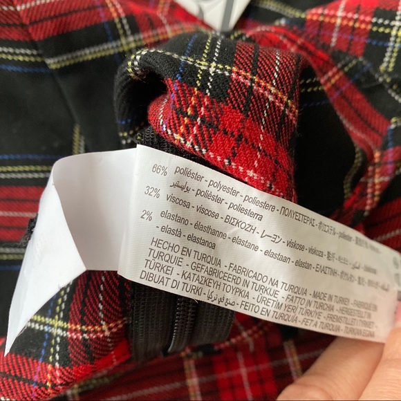 ❤️ ZARA RED BLACK PLAID LONG SLEEVE CROP TOP! - Picture 11 of 13